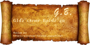 Glöckner Balázs névjegykártya